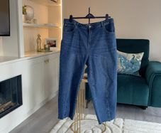 Ladies Simply Be Mid Blue Barrel Leg Jeans