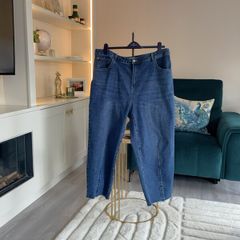 Ladies Simply Be Mid Blue Barrel Leg Jeans