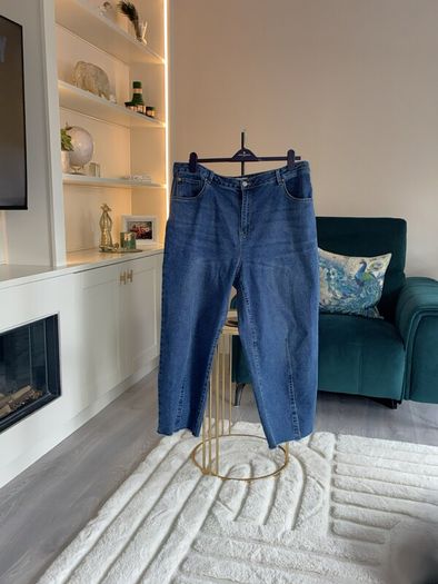 Ladies Simply Be Mid Blue Barrel Leg Jeans