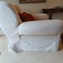 cream armchair 105cm w x 83cm d (pair available) + footstool extra Image 5