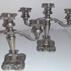 Antique Silver plated Candle Stands