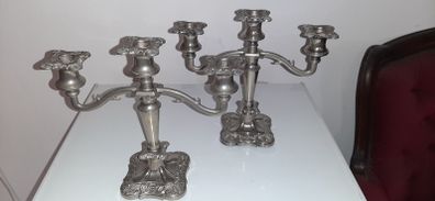 Antique Silver plated Candle Stands