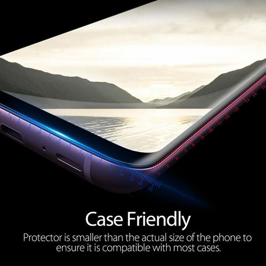 For Samsung Galaxy S9+ Plus Tempered Glass 9D Curved Screen Protector Case Friendly - FHT06SMTGF