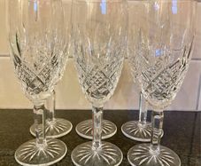 Six Waterford Crystal Araglin Wine Glasses