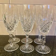 Six Waterford Crystal Araglin Wine Glasses