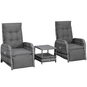 3 PCs Patio Rattan Wicker Chaise Lounge Sofa Set w/ Cushion for Patio Yard Porch (FREE SHIPPING)