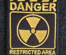 Restricted area., cloth patch.