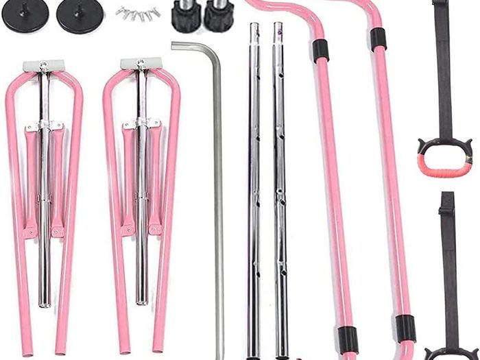 Gymnastics Bar, Folding Horizontal Bar Gymnastics Equipment for Kids Home Training, Expandable Gymnastics Training Bar Junior with Adjustable Height for Girls Boys (FREE SHIPPING)