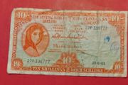 Irish 1963 Lavery ten shilling banknote in Fine condition