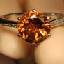 3 carat Natural Brazilian Citrine Solitaire Ring Image 2