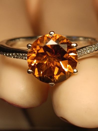 3 carat Natural Brazilian Citrine Solitaire Ring