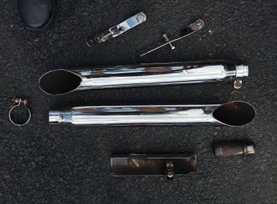 twin exhaust pipes muffler pipe