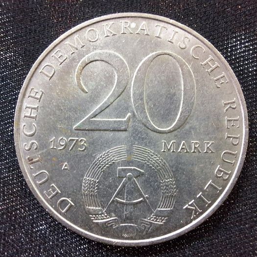Germany GDR 20 Mark Otto Grotewohl Commemorative Coin - 1973