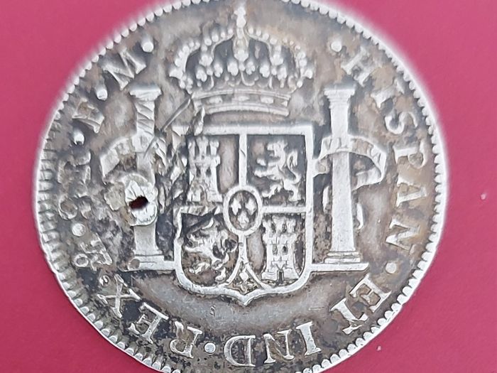 Spain 1797 Carlos Iv  Silver 8 Reales Coin