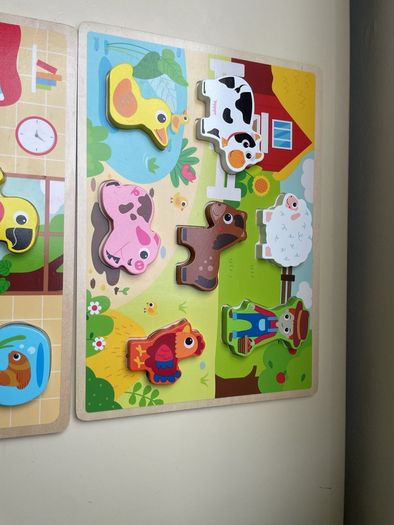 Wooden animal puzzles x 2