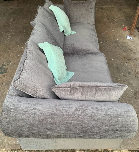 Pair of Large Custom-Made Grey Sofas