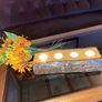 Stunning Rustic Live Edge Pine Wood Tea Light Holder Yule Log Waxed and Sealed Image 3