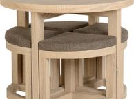 main image for ad Cambourne Stowaway Dining Set in Sonoma Oak Effect Veneer/Brown Linen Fleck