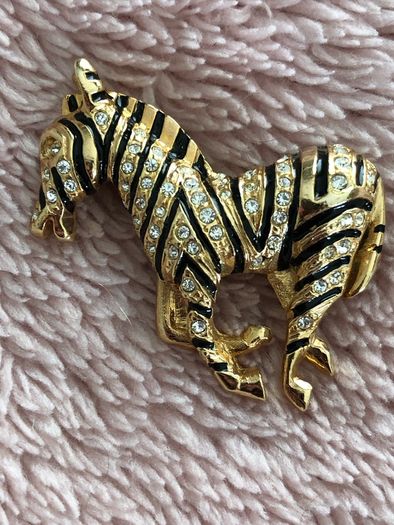 zebra brooch