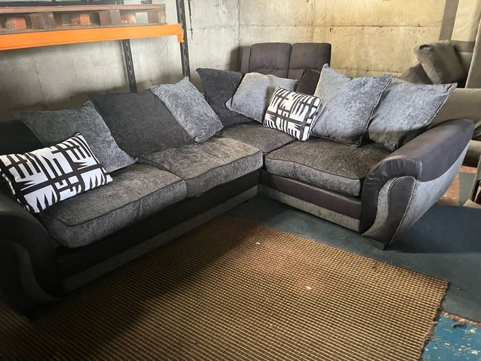 black/grey corner sofa couch