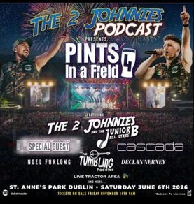 Two tickets for the 2 Johnnies on Saturday 6th June in St. Anne's Park.  Physical tickets