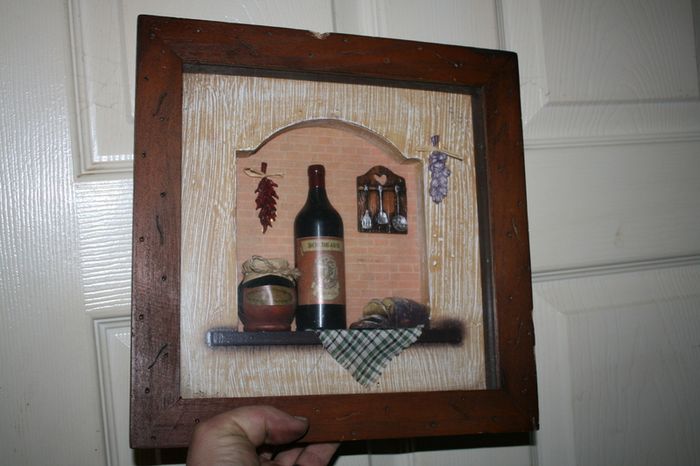 Arister Gifts Wine Shadow Box Wall Hanging Rustic Kitchen Decor 3D With Plaque
