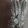 Vintage Silver Tone Metal Floral Marcasite Brooch Image 4