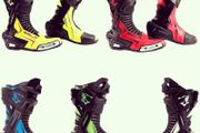 Bela Speedo 2.0 Motorcycle Racing Boots (Black/Blue) - FREE SHIPPING