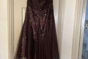 Brown tulle and sequin Dress Monsoon