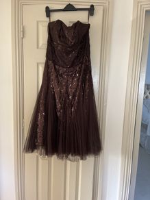 Brown tulle and sequin Dress Monsoon