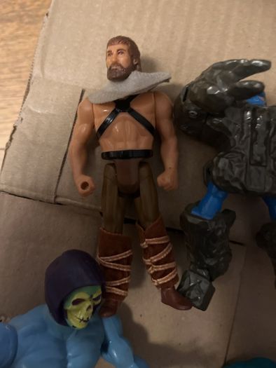 Vintage 80s Action Figure Lot MOTU Skeletor Merman, Rock Lords Granite, Super Naturals Hologram