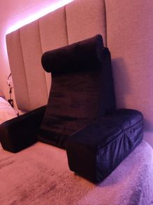 Black Reading / Bed Rest Pillow with Neck Support