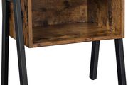 bedside table, side table with industrial design, stackable bedside table with open compartment, retro, rustic wood look, accent furniture with metal legs, stable, vintage
