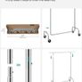 Heavy Duty Clothes Rail on wheels with Protective Covering Image 3