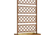 Wooden Trellis Planter Box, Raised Garden Bed to Grow Vegetables, Herbs and Flowers, Orange