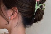 Faux Pearl Rose Hair Claw Clip