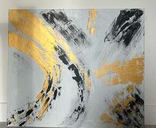 Black and white abstract painting