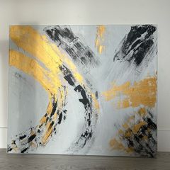 Black and white abstract painting