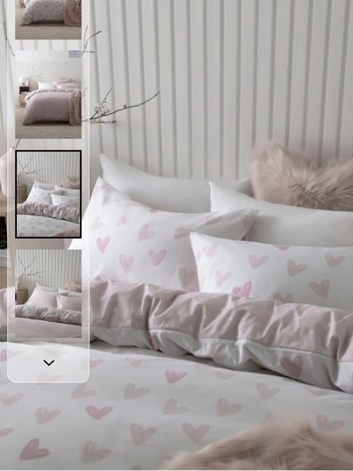 Girls pink heart bedding single