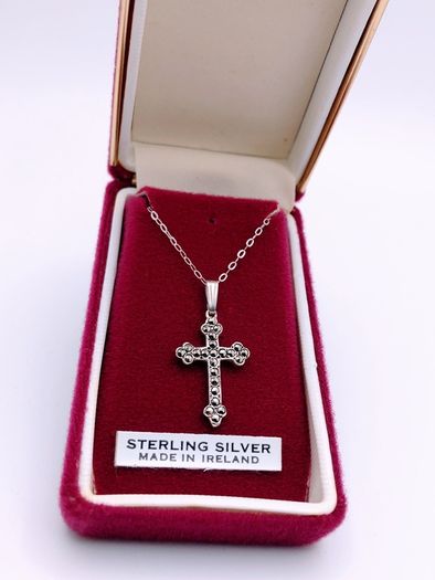 Silver Cross With Marcasites
