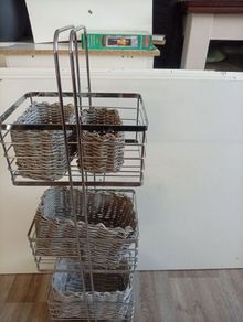 Bathroom storage with 4 baskets
