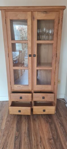 Oak Display/Dresser Glass Cabinet