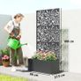 Planter with Trellis, Flower Box, with Privacy Screen, for Climbing Plants, Metal, 90 x 37.5 x 180 cm, black Image 3