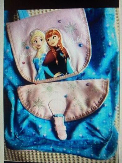 Child's light Back pack Blue with Frozen. logo.