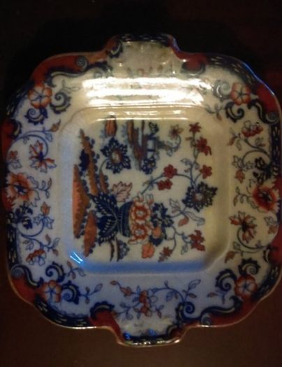 AntiqueAntique Amherest Japan Twin Handled Serving Plate