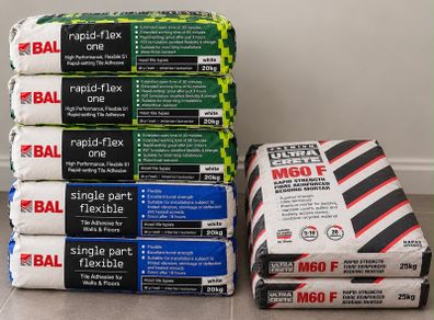 Tile adhesive and M60