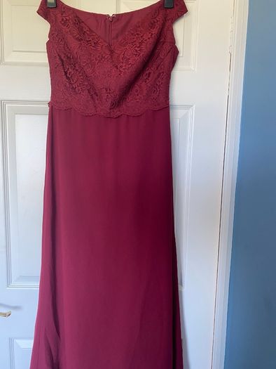 3 x Dessy burgundy bridesmaid dresses