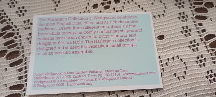 Wedgewood Harlequin Collection Cup and Saucer