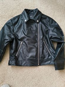 Next Kids Black PU Leather Biker Jacket (Age 12)