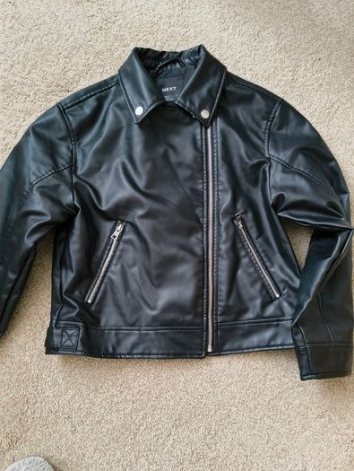 Next Kids Black PU Leather Biker Jacket (Age 12)